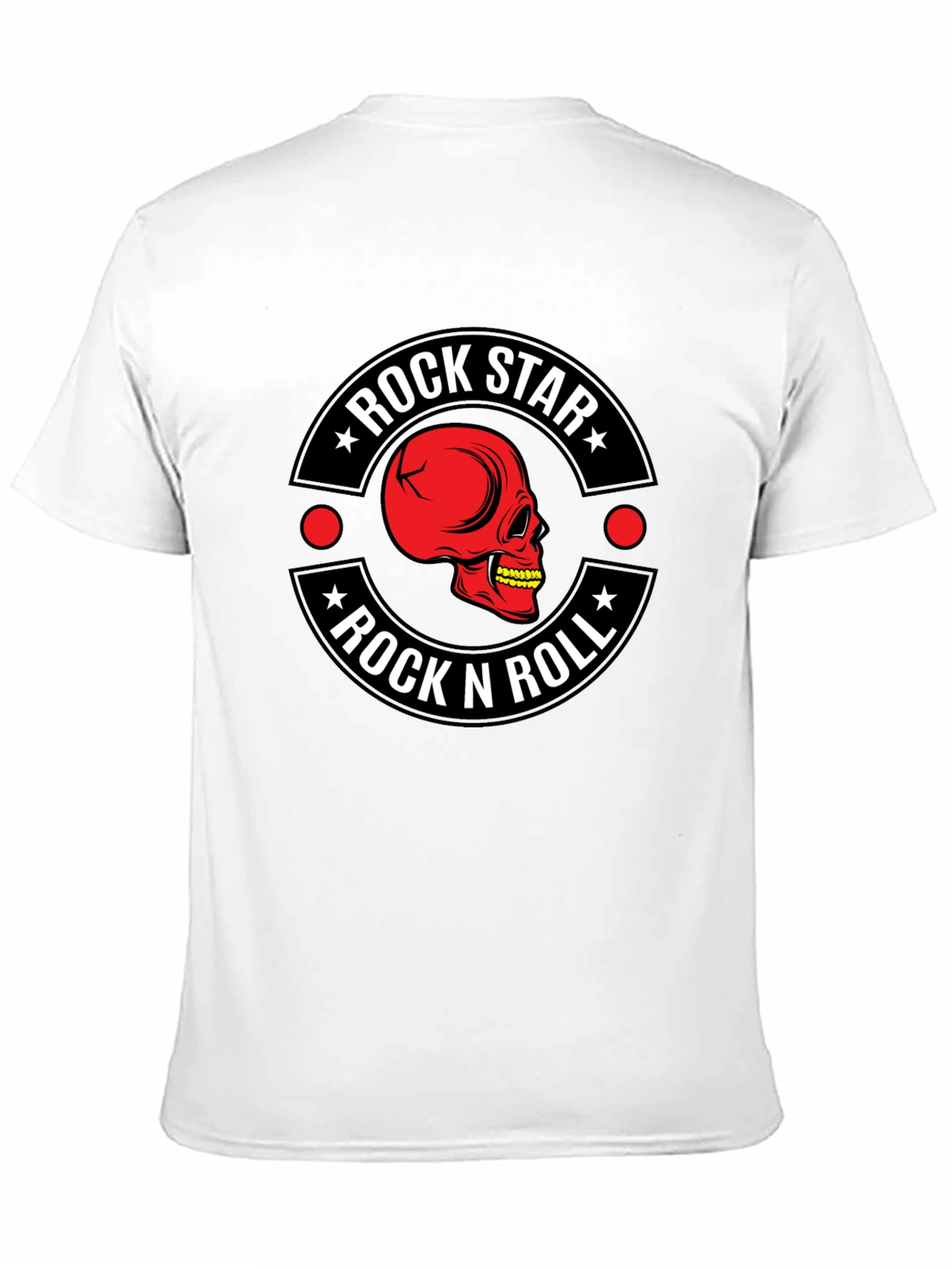 Rock Star Rock n Roll Skull Graphic T-Shirt