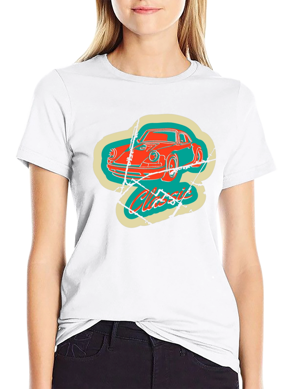 Classic Car Graphic Tee - Retro Style Black T-Shirt
