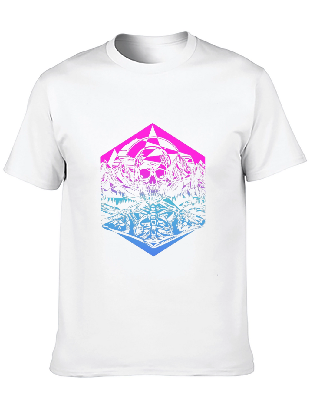 Skull Mountain Gradient Graphic T-Shirt