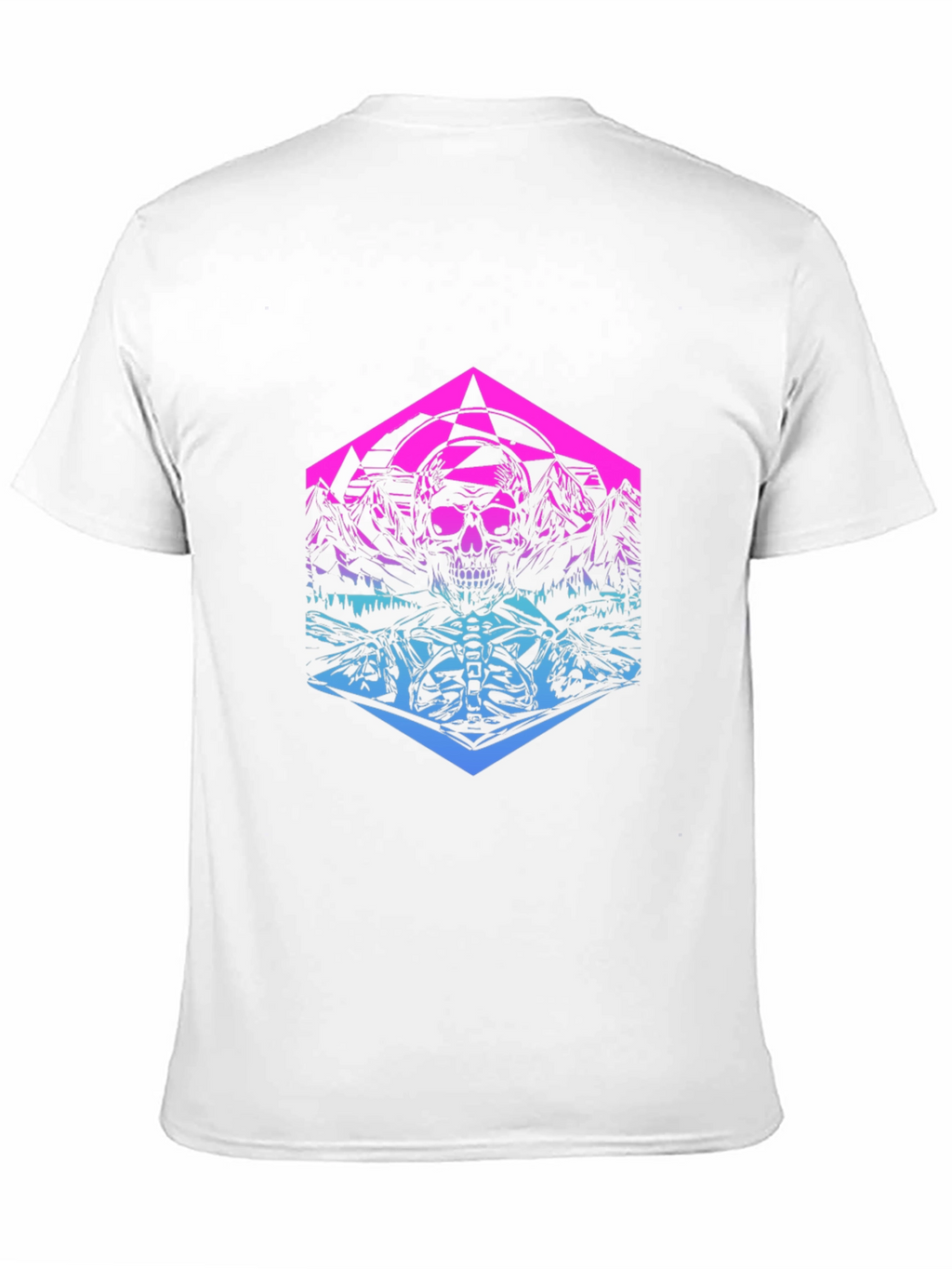 Skull Mountain Gradient Graphic T-Shirt