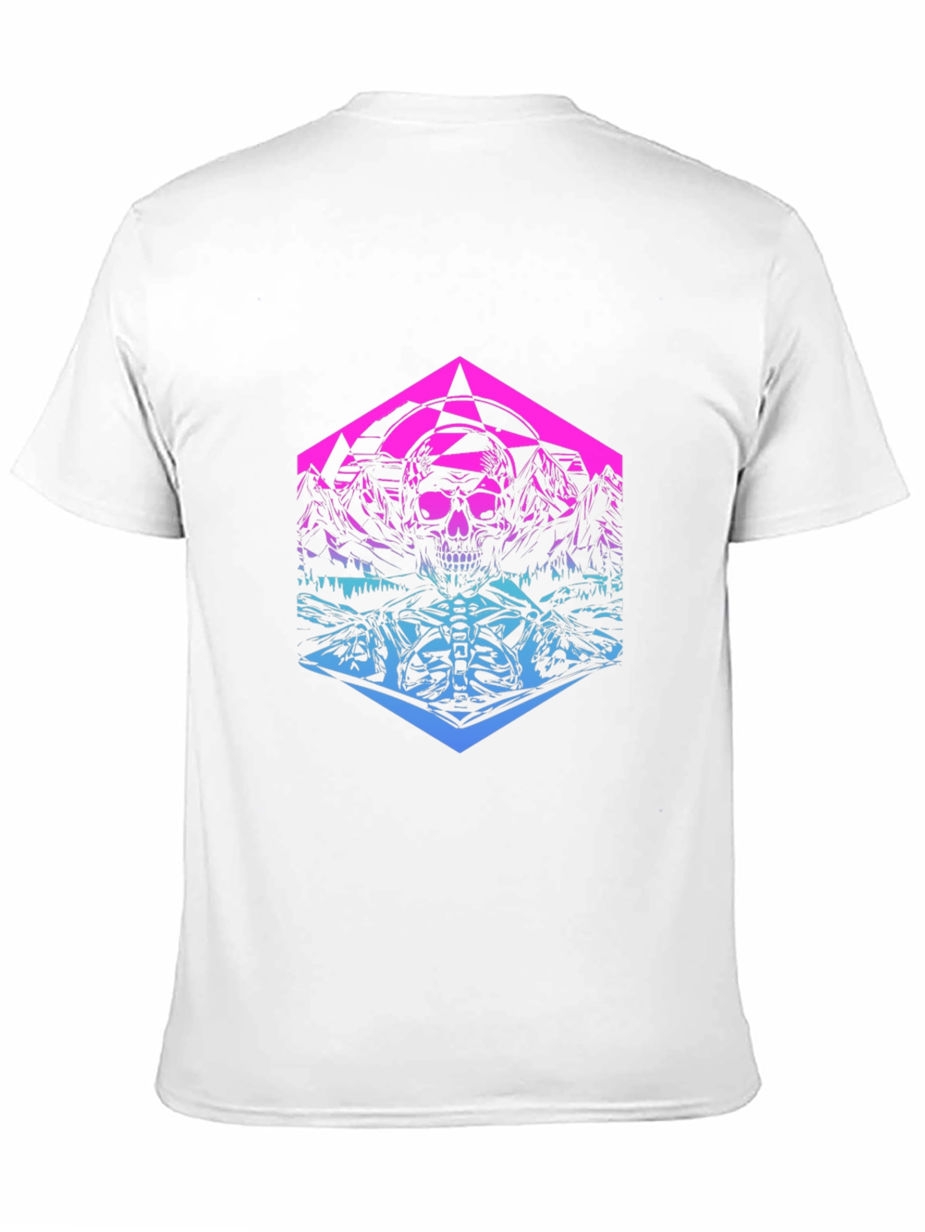 Skull Mountain Gradient Graphic T-Shirt