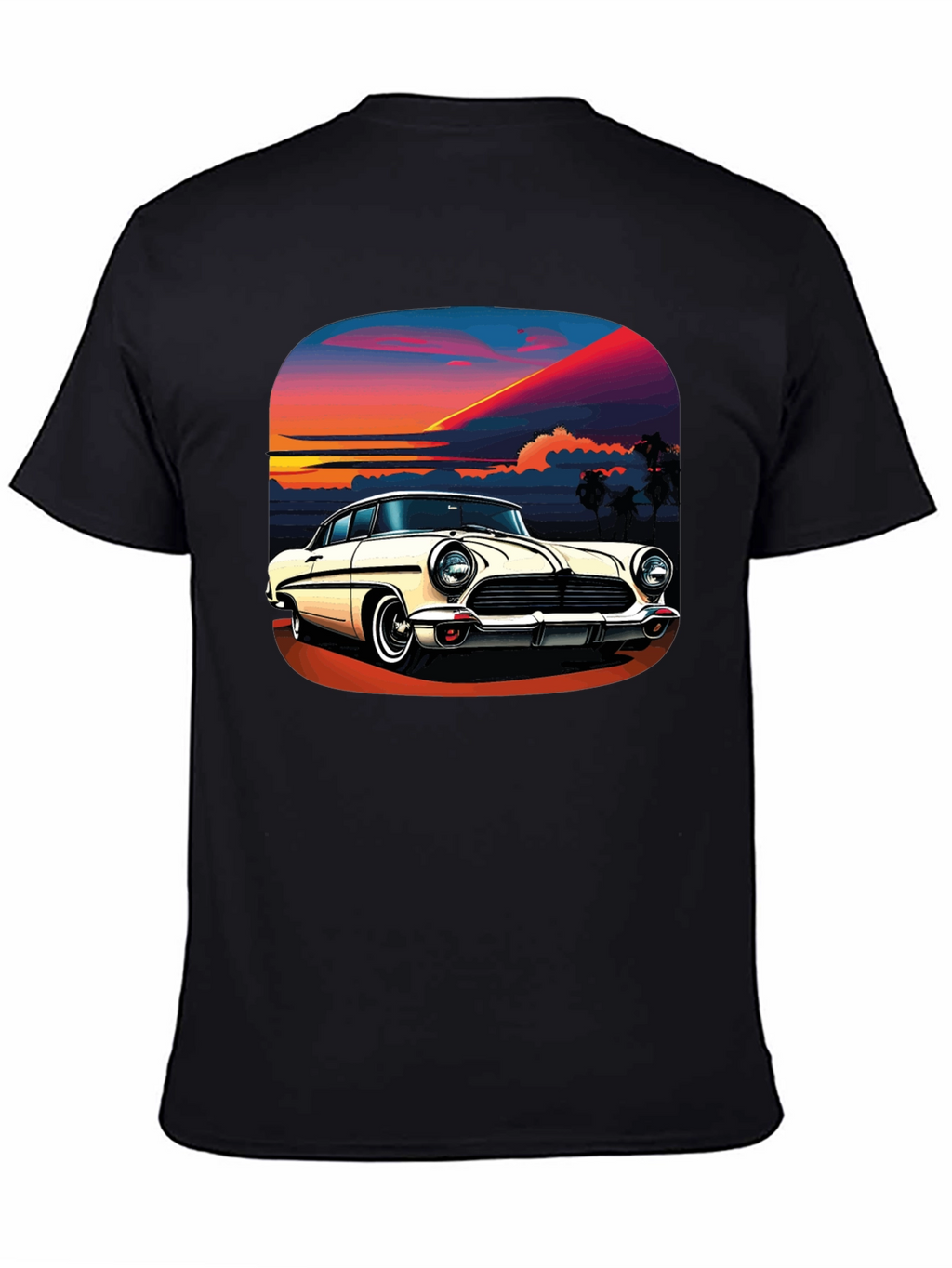 Sunset Classic Car T-Shirt - Retro Cool