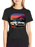 Sunset Classic Car T-Shirt - Retro Cool
