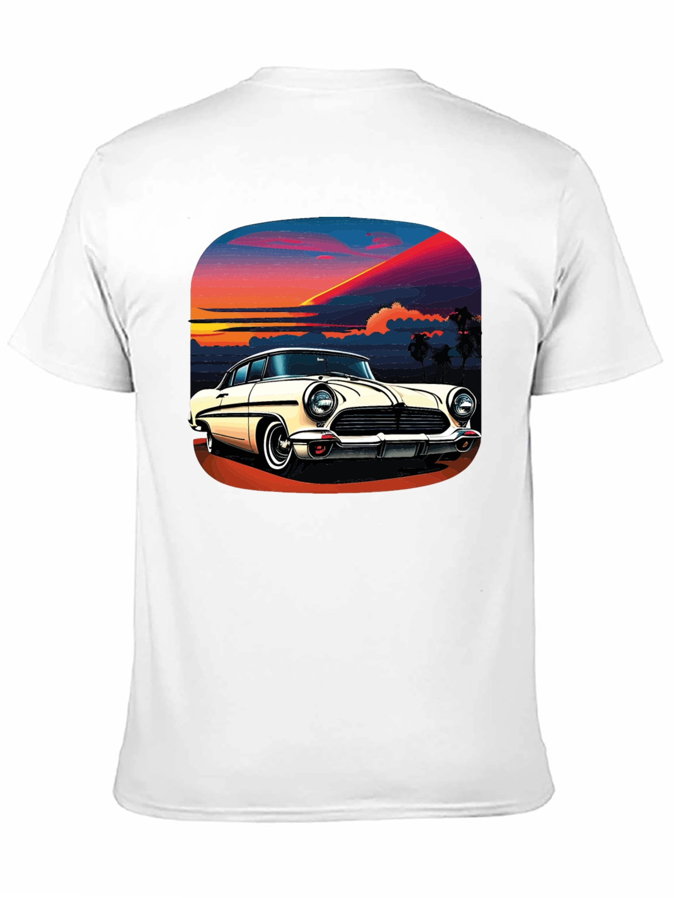 Sunset Classic Car T-Shirt - Retro Cool