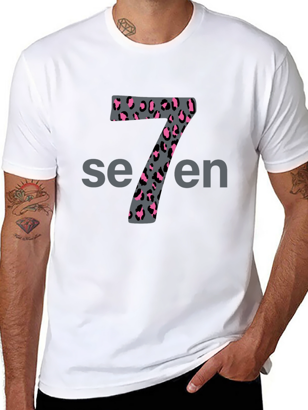 Leopard Print Number 7 Graphic Tee
