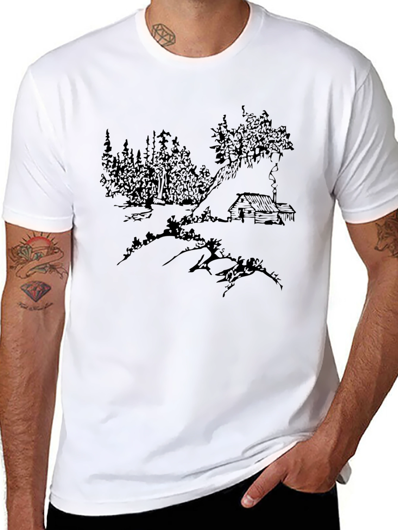 Cabin in the Woods Black Graphic Tee