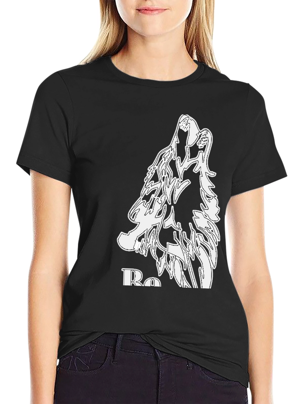 Wolf Howl Graphic Black T-Shirt