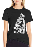 Wolf Howl Graphic Black T-Shirt