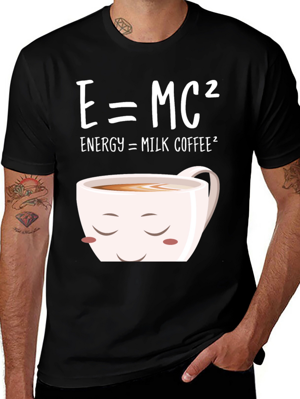 E=MC² Milk Coffee T-Shirt - Humorous Science Tee