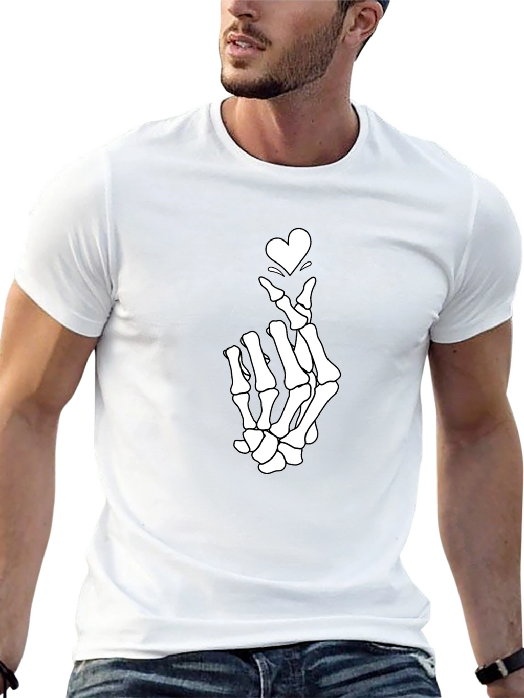 Skeleton Heart Hand T-Shirt - Unique Graphic Tee