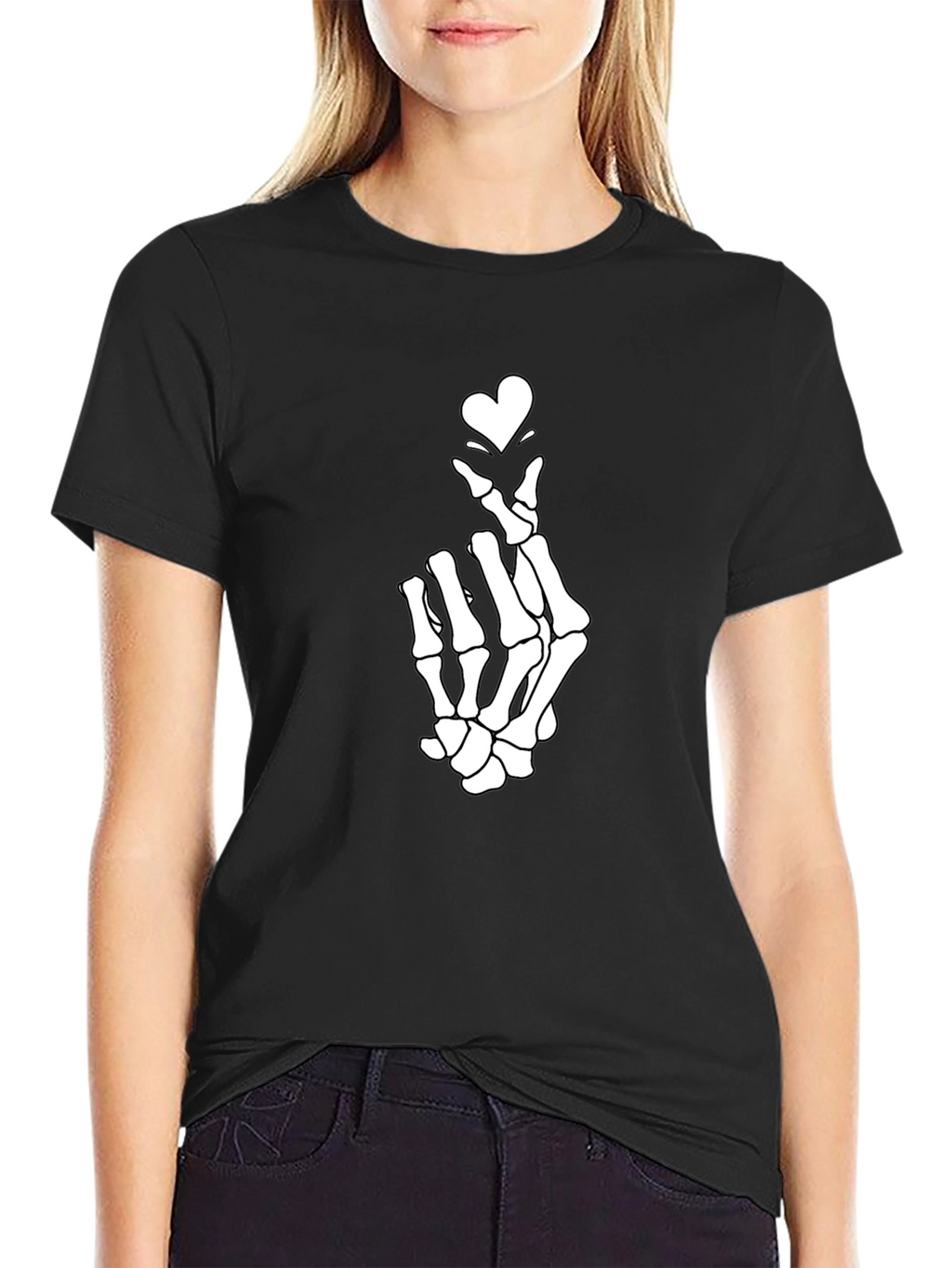 Skeleton Heart Hand T-Shirt - Unique Graphic Tee