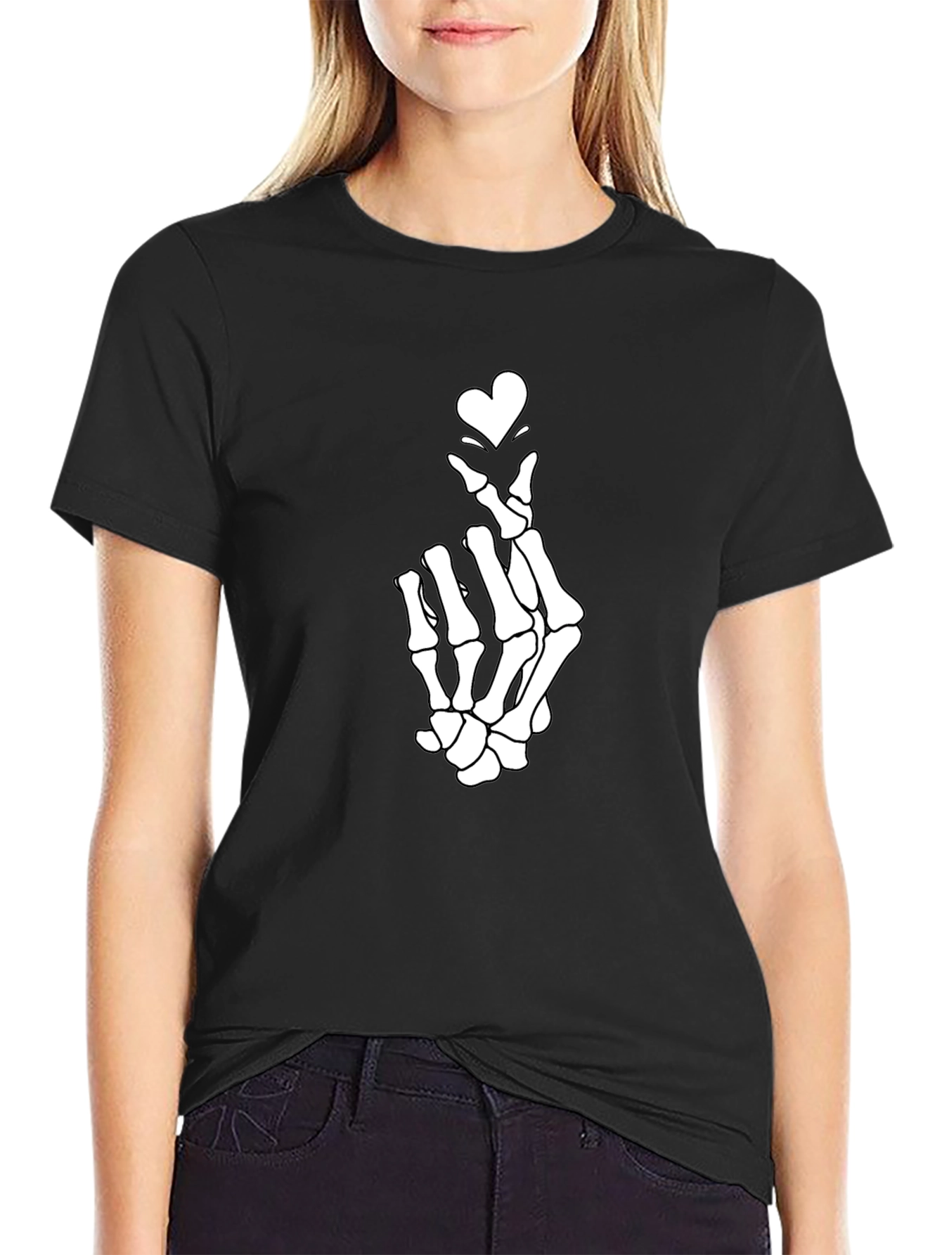 Skeleton Heart Hand T-Shirt - Unique Graphic Tee