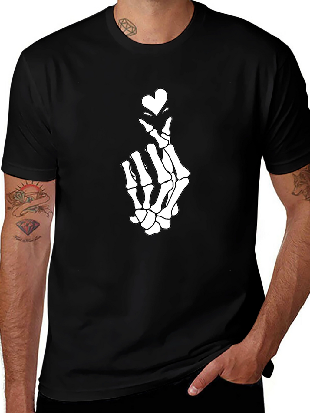 Skeleton Heart Hand T-Shirt - Unique Graphic Tee