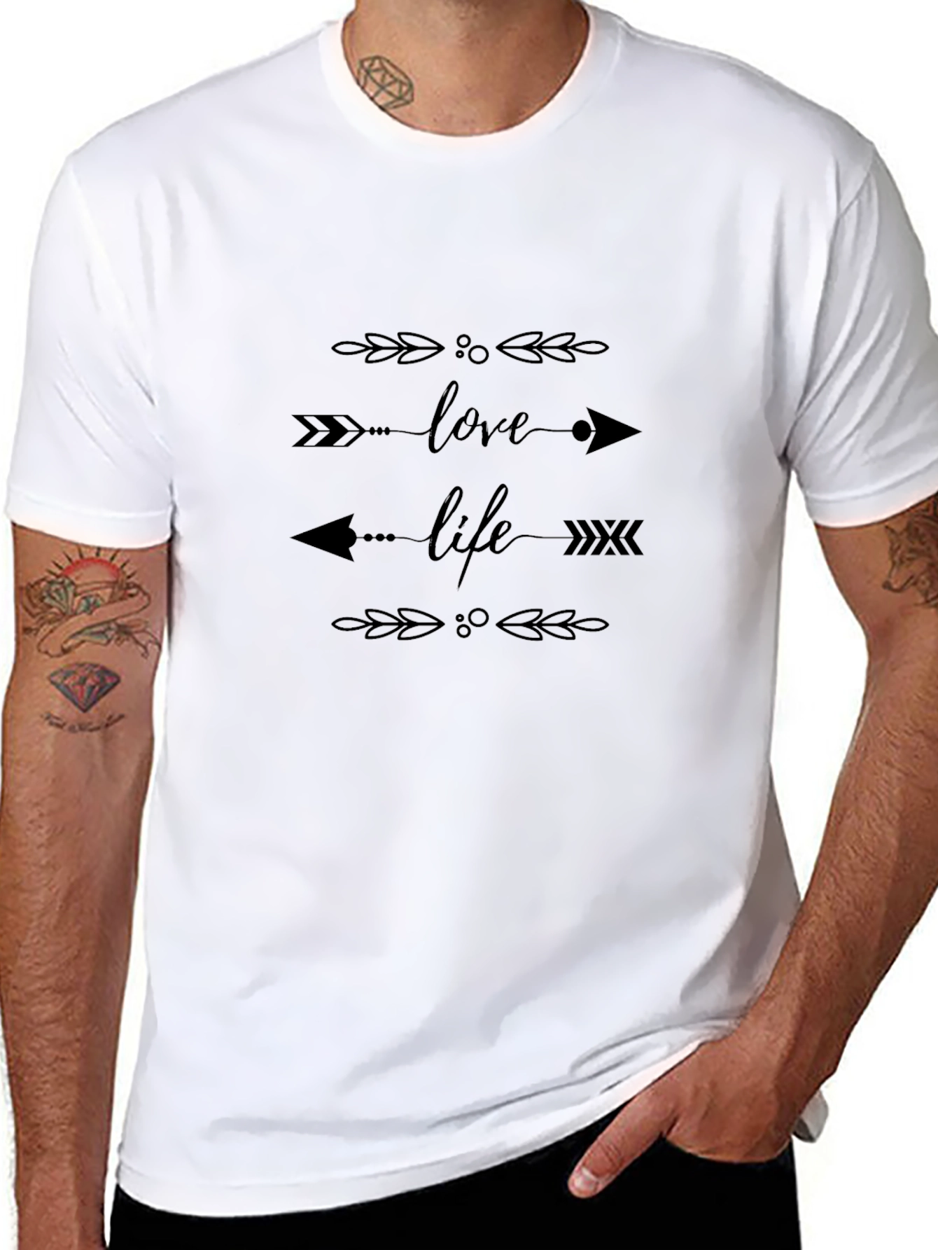 Love Life Arrow Graphic Black T-Shirt