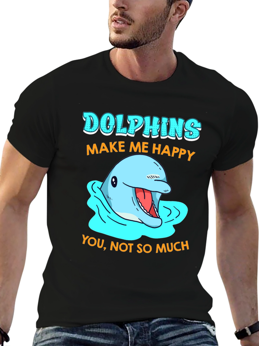 Dolphins Make Me Happy Graphic T-Shirt
