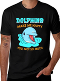 Dolphins Make Me Happy Graphic T-Shirt