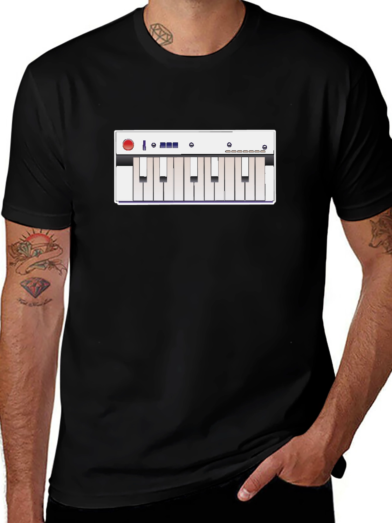 Synth Graphic Tee - Musicians Cool Black T-Shirt
