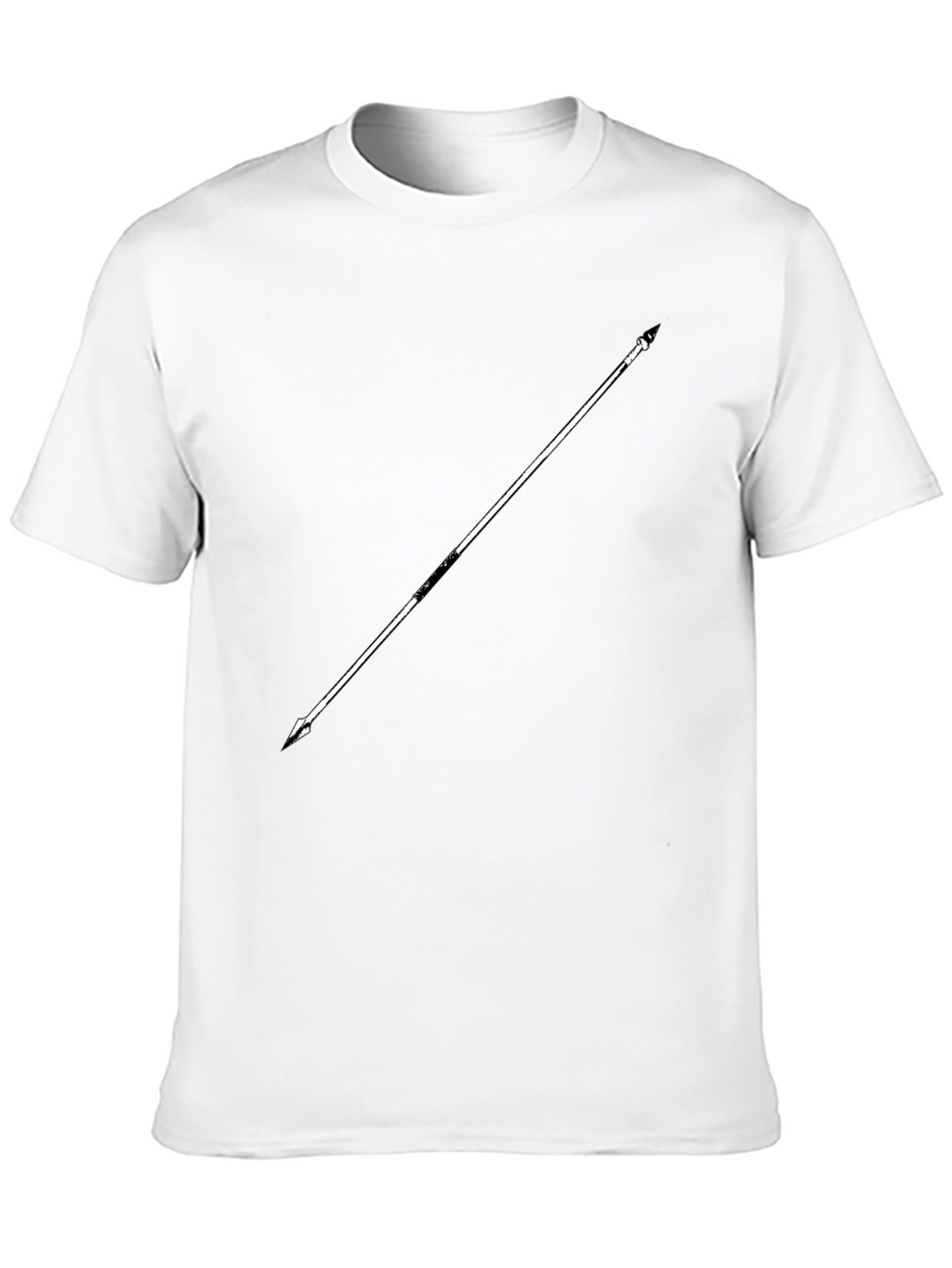 Minimalist Spear Graphic Black T-Shirt