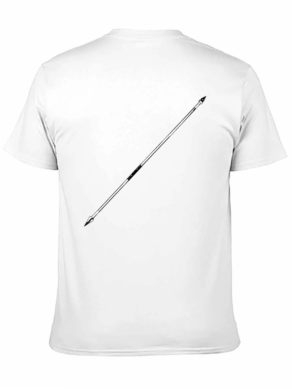 Minimalist Spear Graphic Black T-Shirt