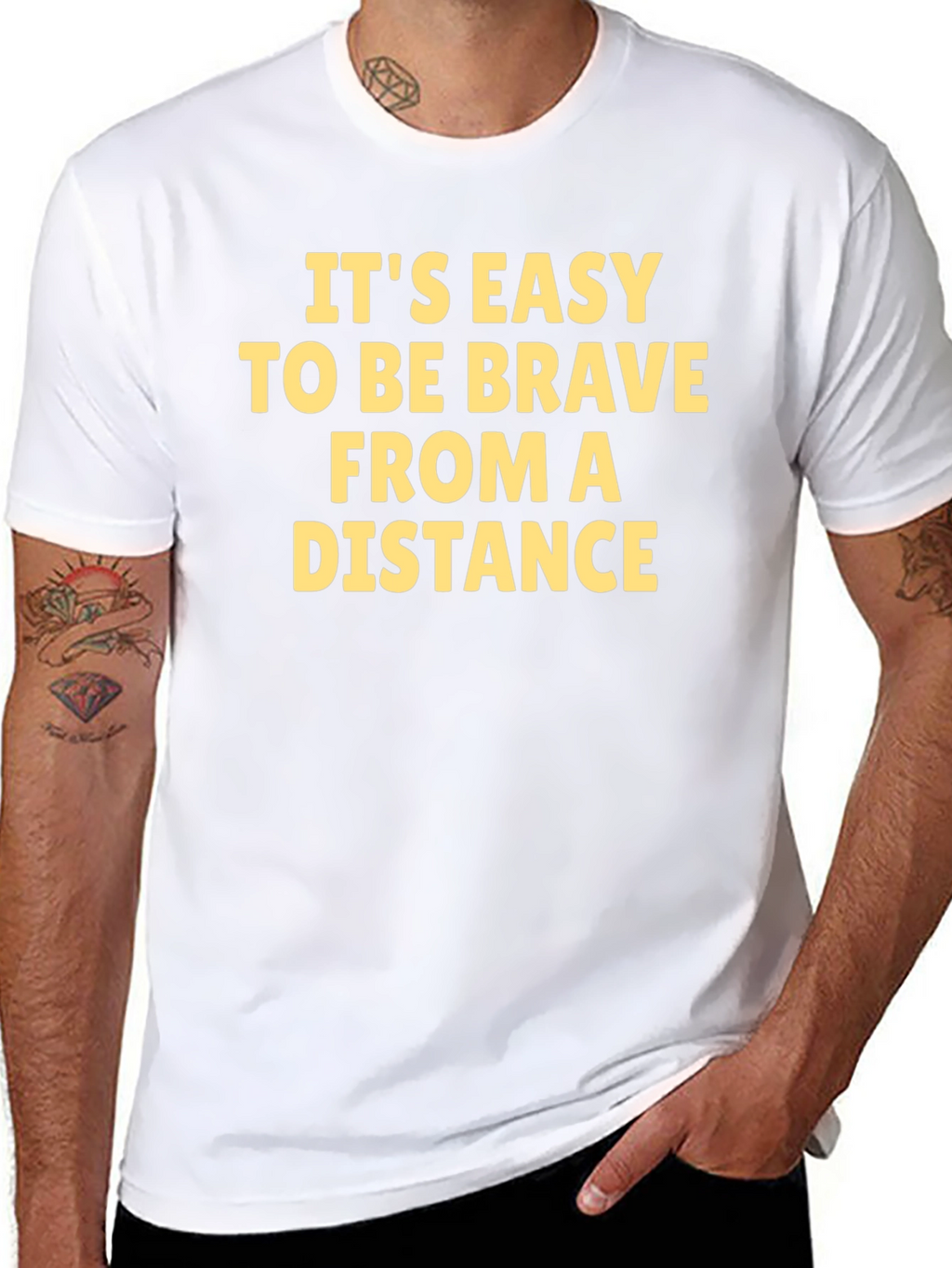 Brave From Distance Graphic T-Shirt - Black