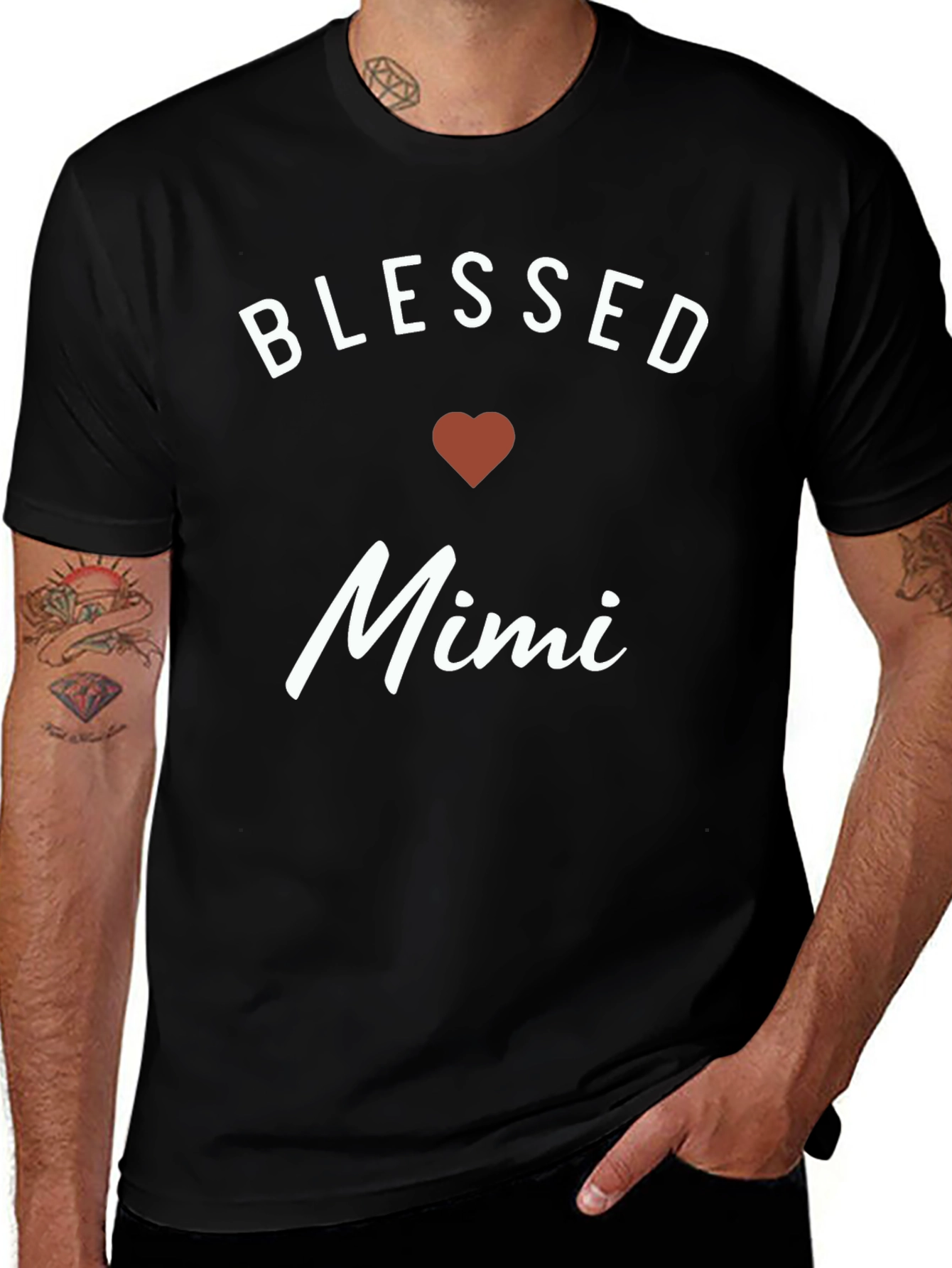Blessed Mimi T-Shirt - Heart Graphic