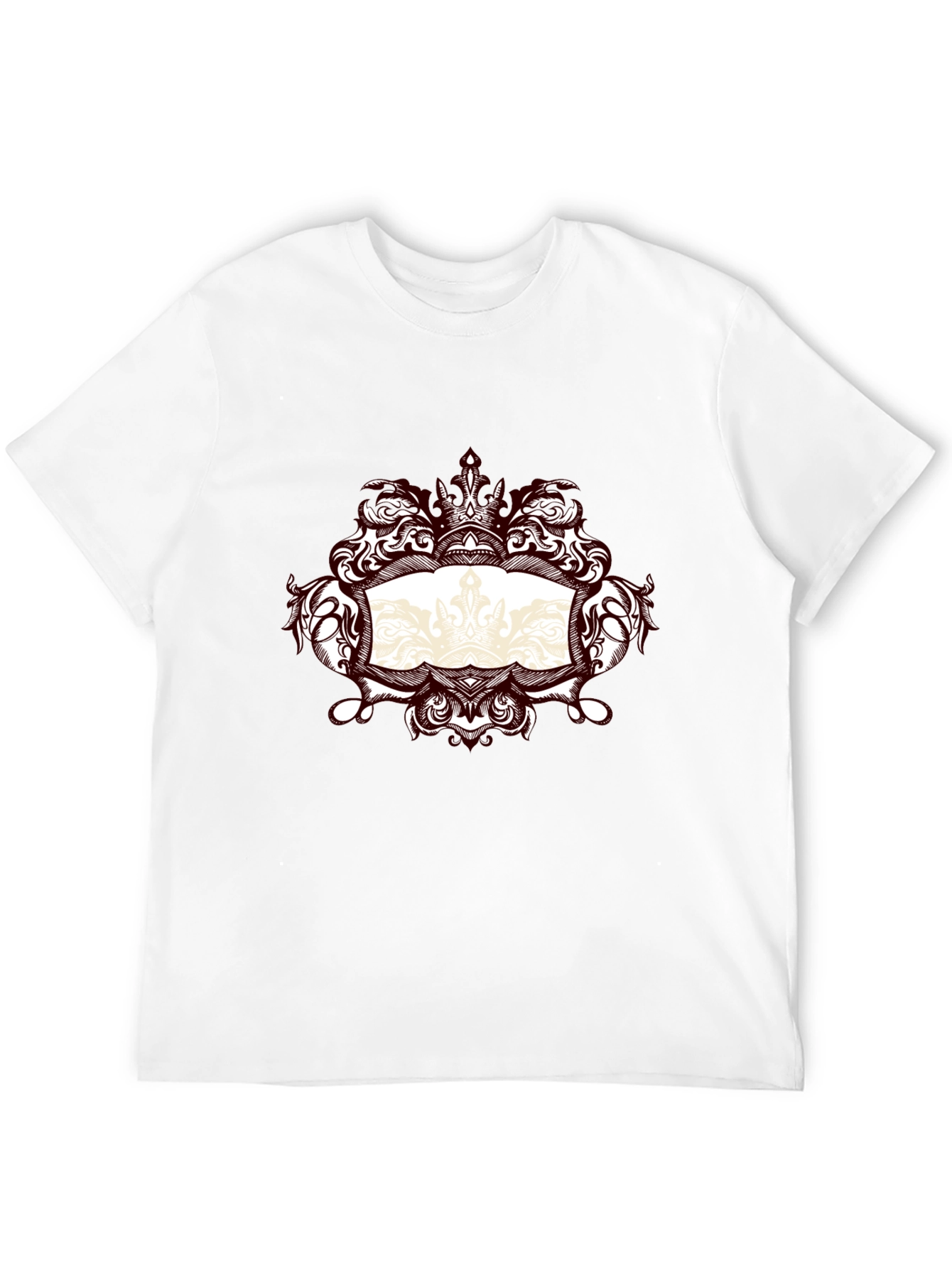 Ornate Crown Graphic Black T-Shirt