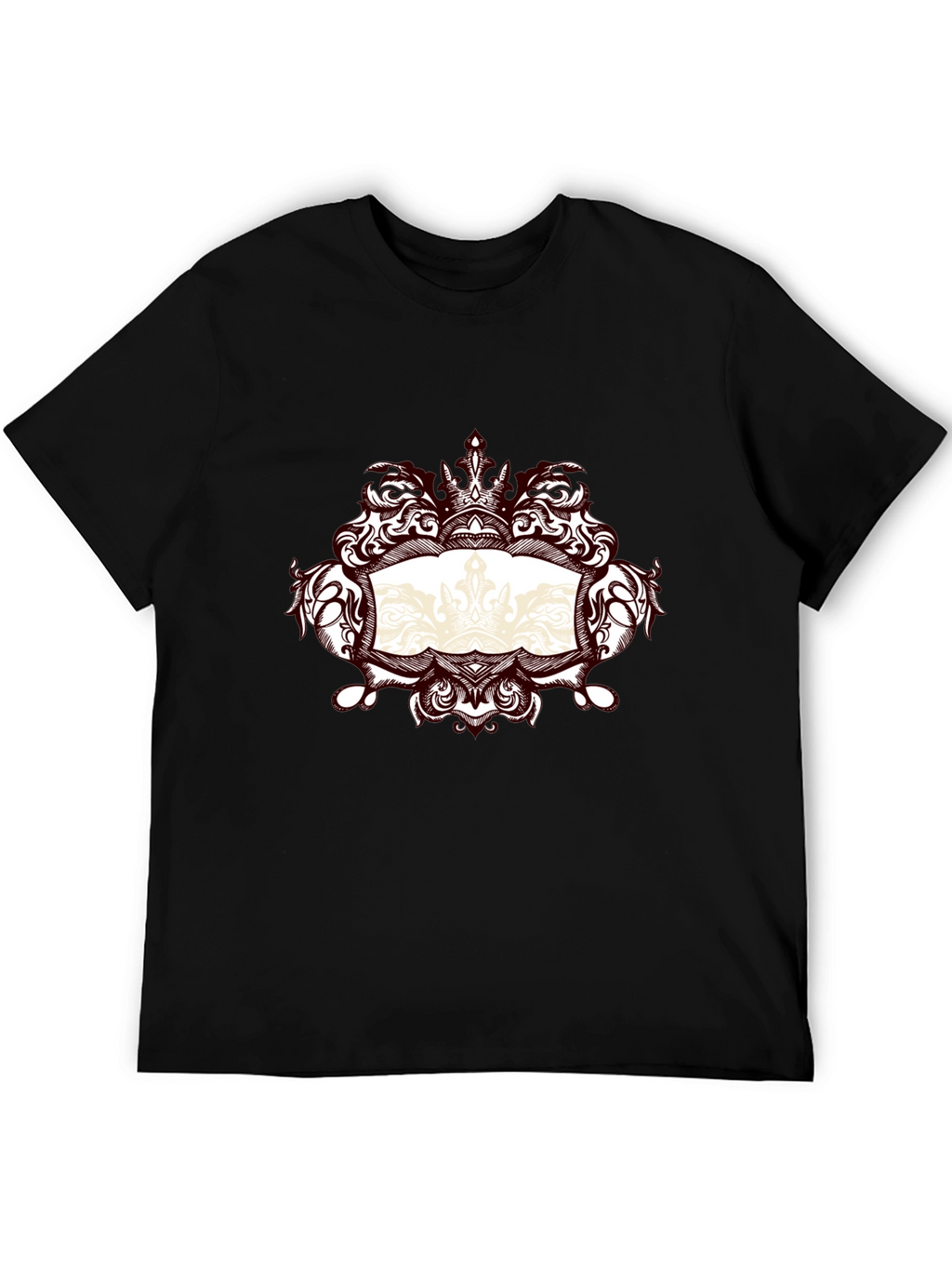 Ornate Crown Graphic Black T-Shirt