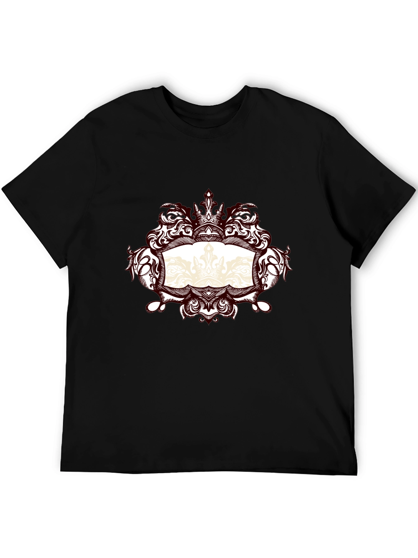 Ornate Crown Graphic Black T-Shirt