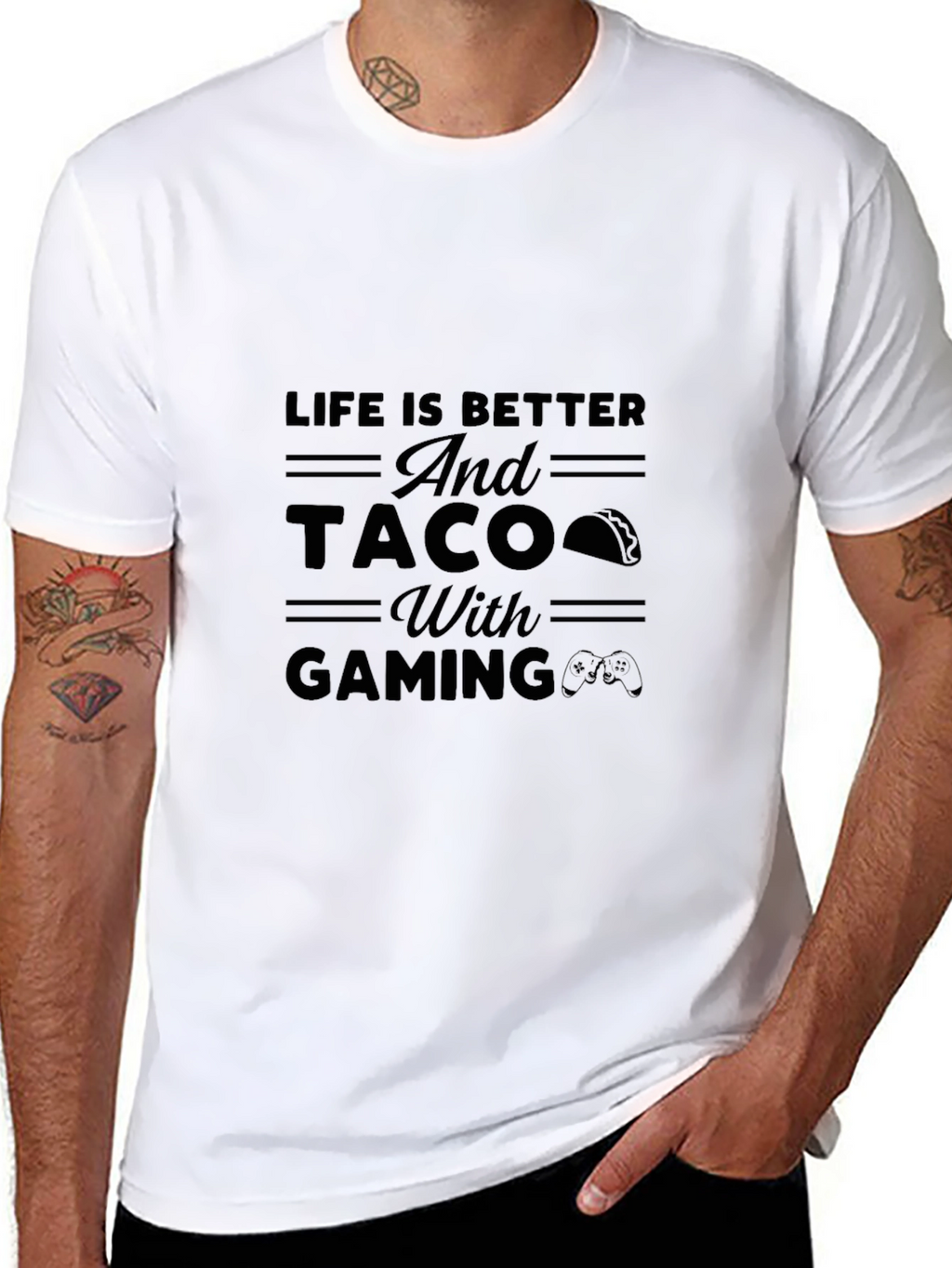 Life is Better Taco Gaming Black T-Shirt
