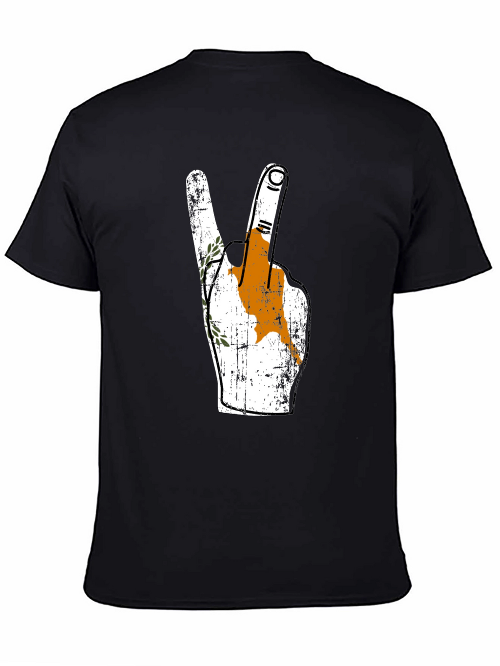 Cyprus Flag Peace Sign Black T-Shirt
