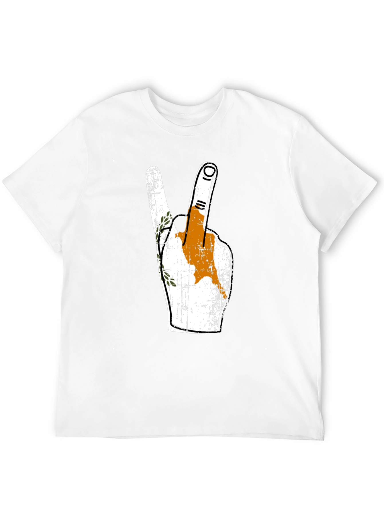 Cyprus Flag Peace Sign Black T-Shirt