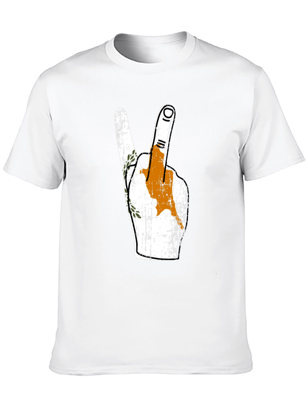 Cyprus Flag Peace Sign Black T-Shirt