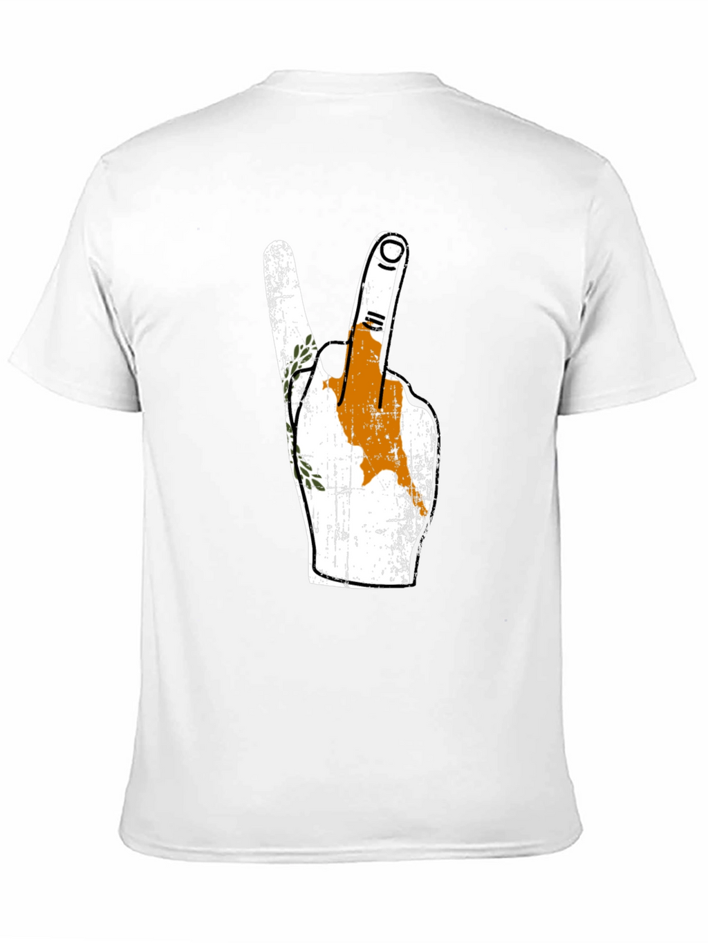 Cyprus Flag Peace Sign Black T-Shirt
