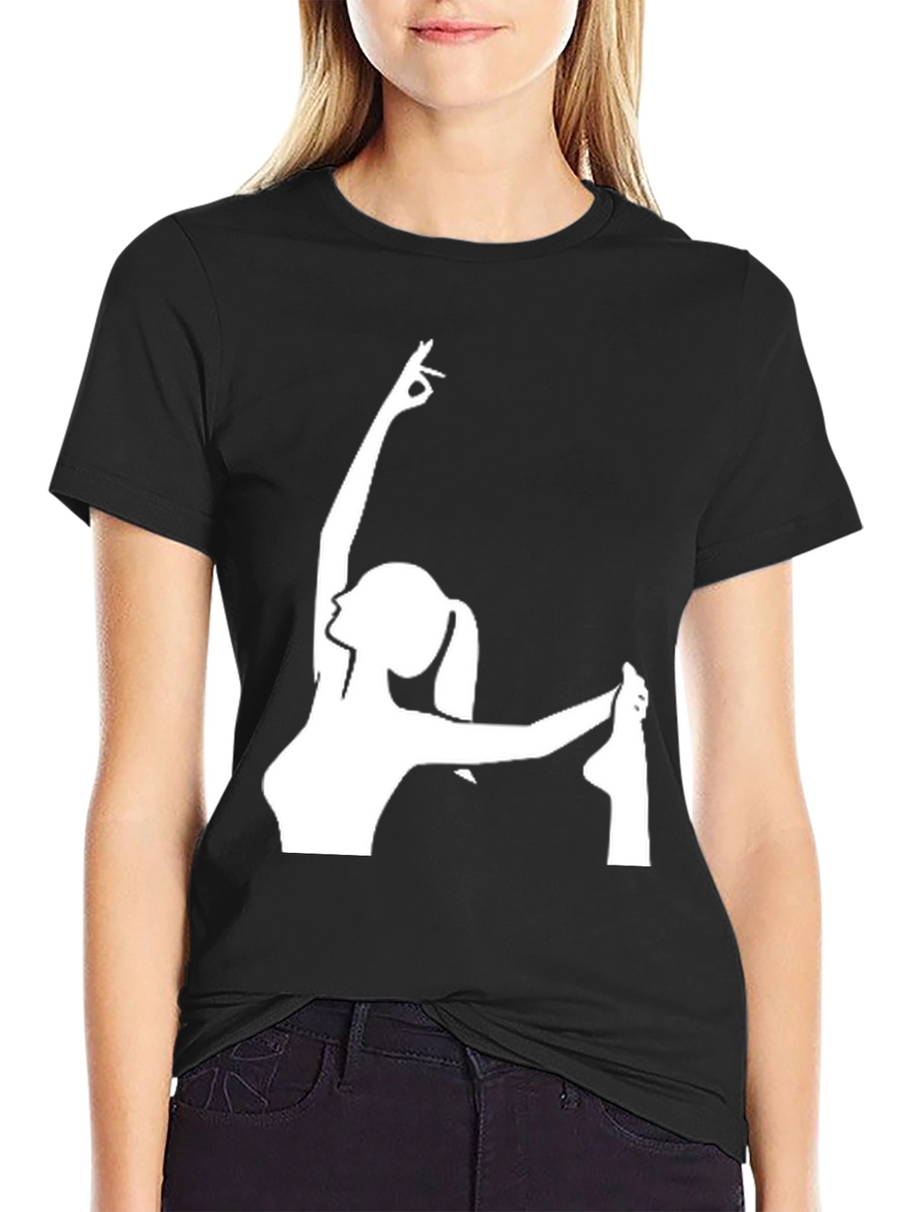 Yoga Pose Graphic Black Tee