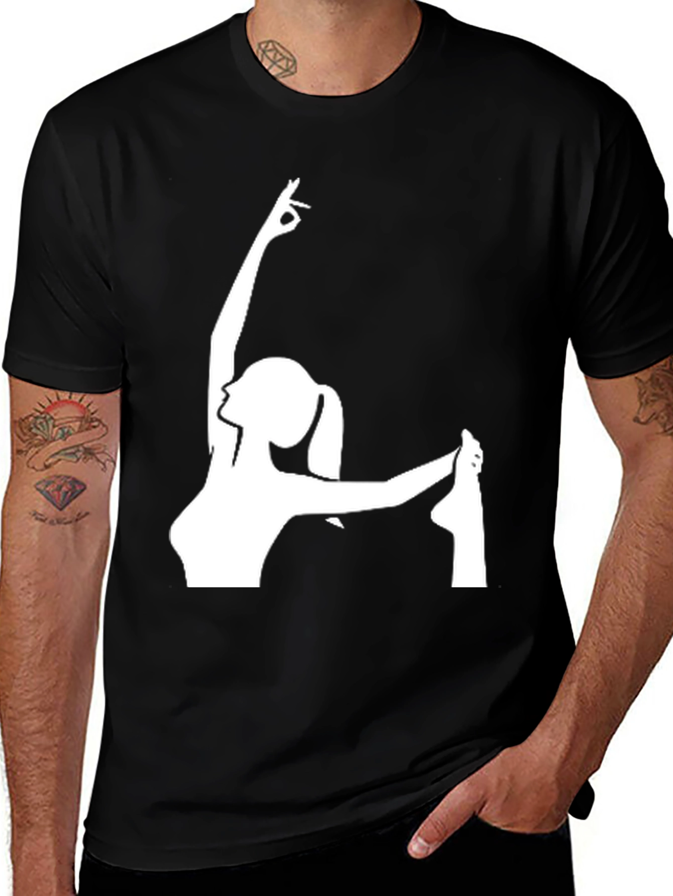 Yoga Pose Graphic Black Tee