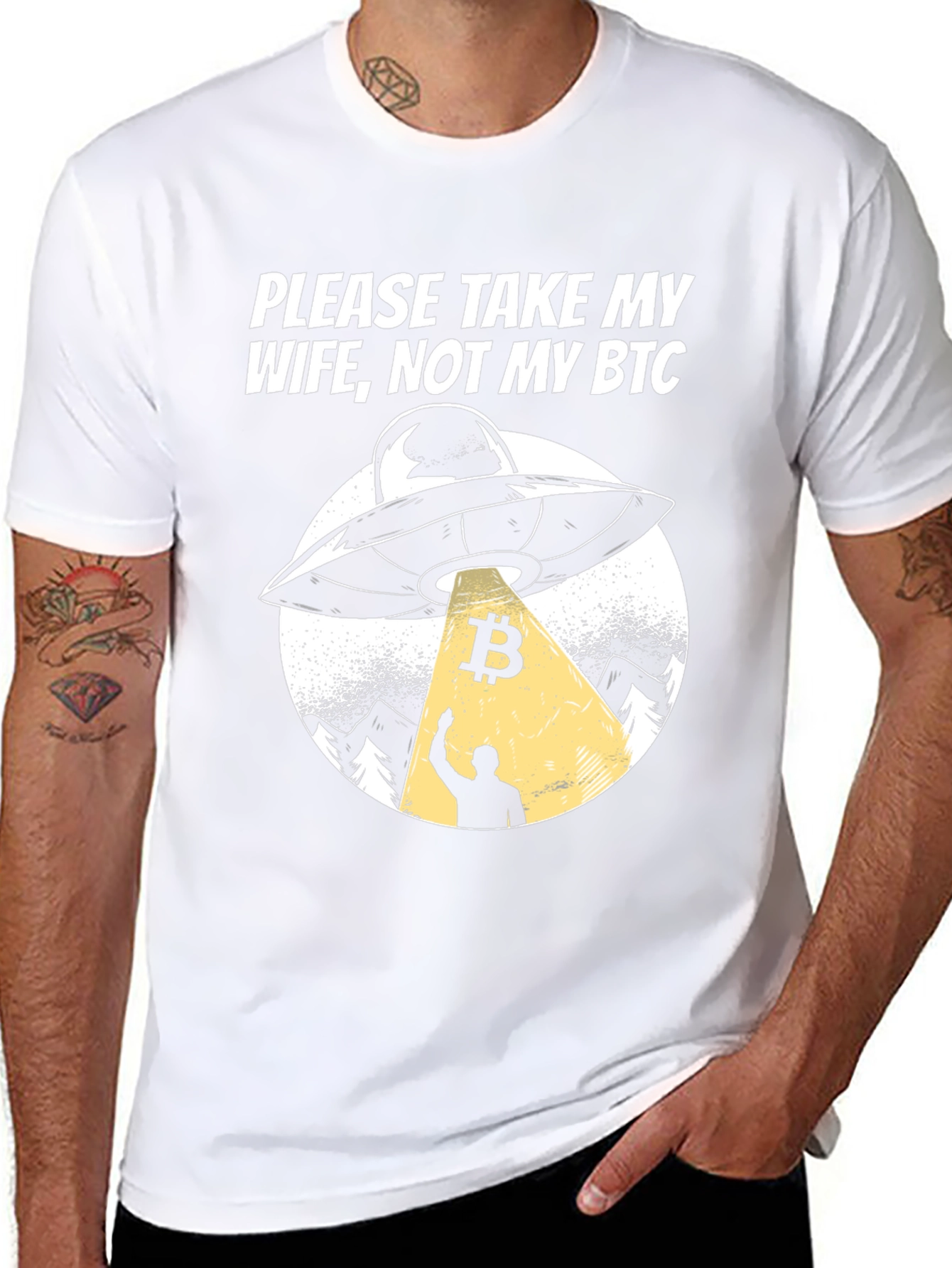 Take My Wife Not My BTC UFO Graphic T-Shirt