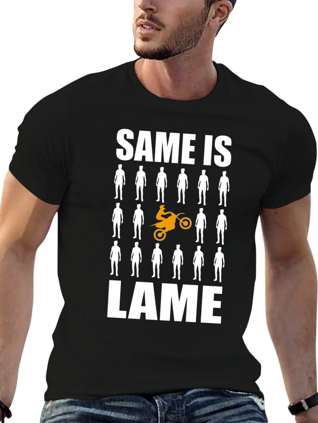 Unique Motorcycle T-Shirt - Same is Lame Design