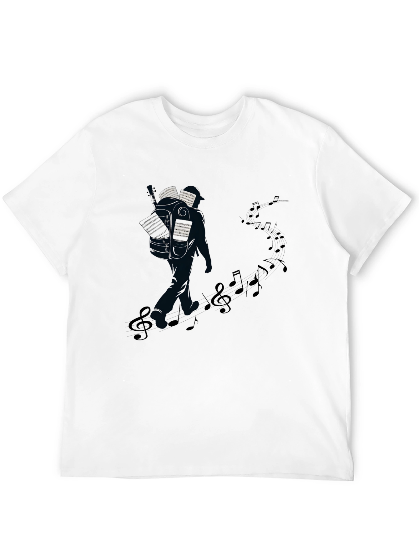 Musical Journey Graphic Tee - Black Cotton T-Shirt