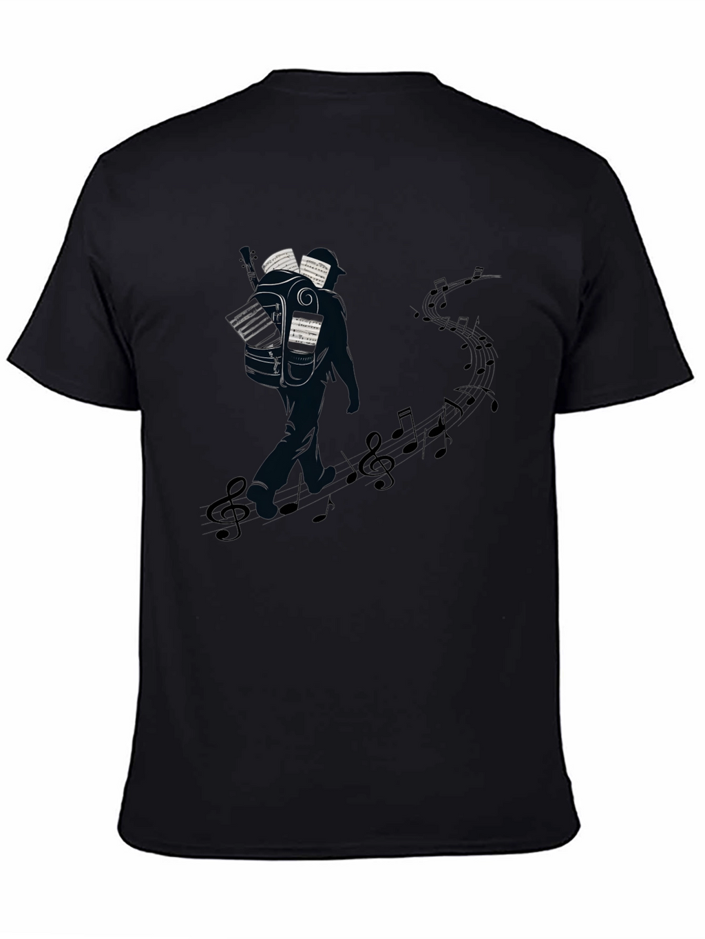 Musical Journey Graphic Tee - Black Cotton T-Shirt