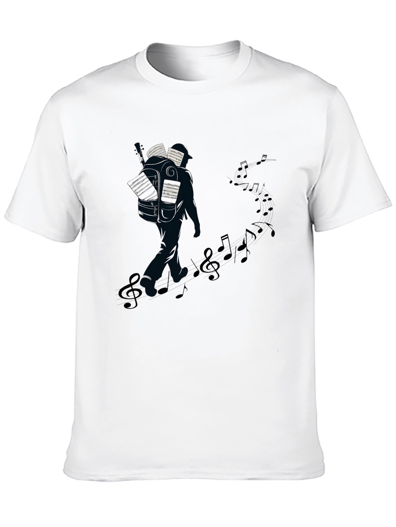 Musical Journey Graphic Tee - Black Cotton T-Shirt