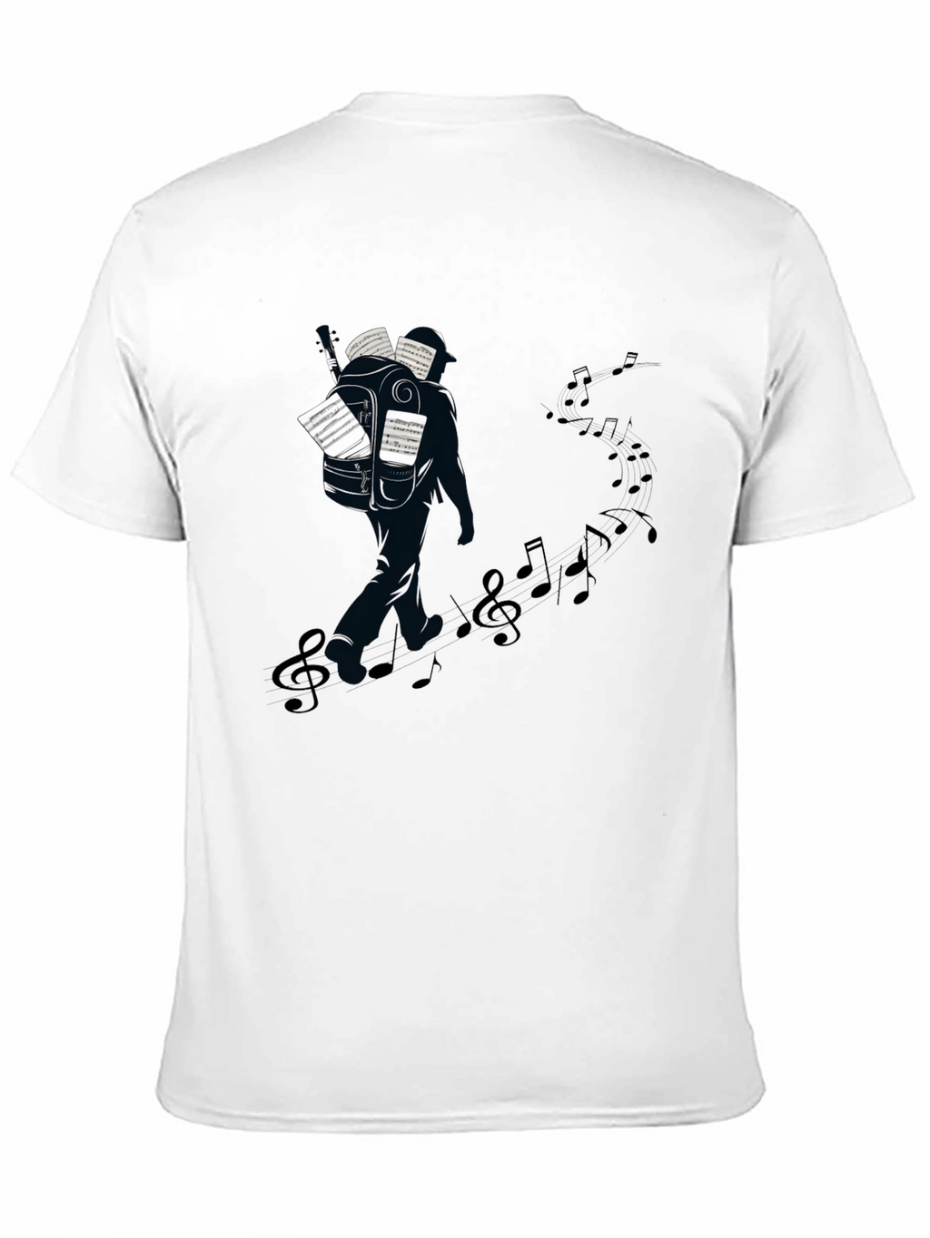 Musical Journey Graphic Tee - Black Cotton T-Shirt