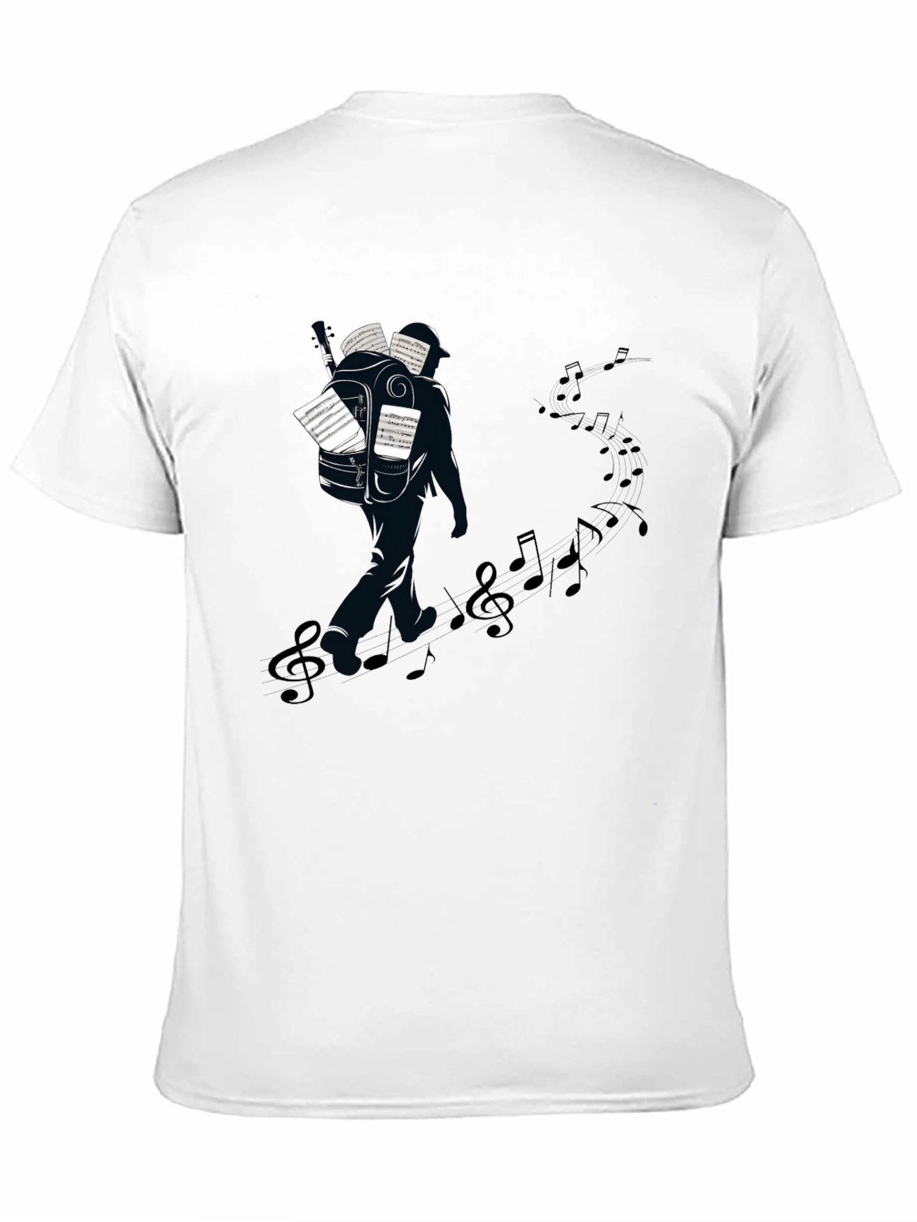 Musical Journey Graphic Tee - Black Cotton T-Shirt