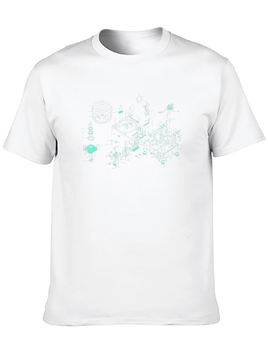 Schematic Print Crew Neck T-Shirt