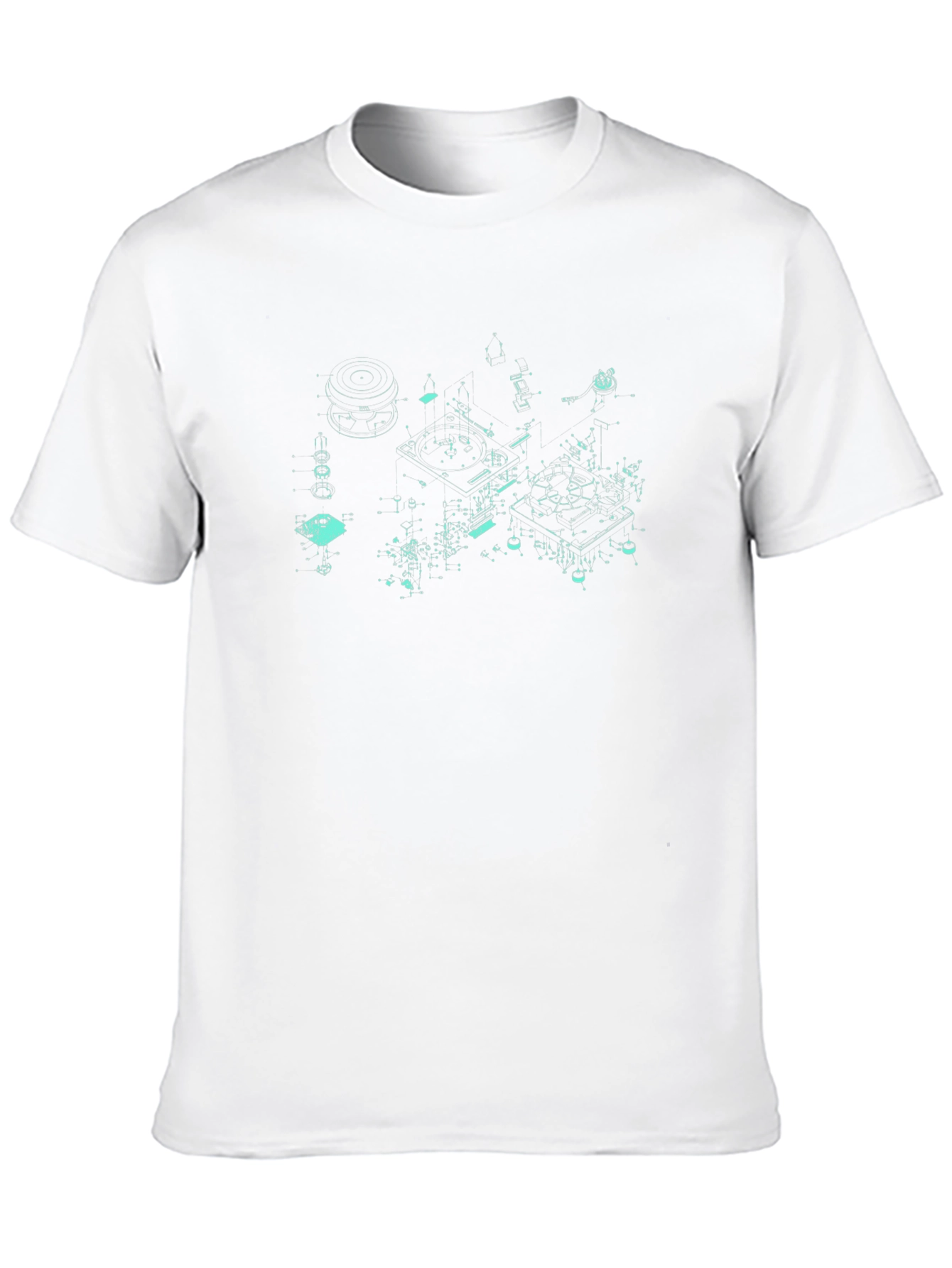 Schematic Print Crew Neck T-Shirt