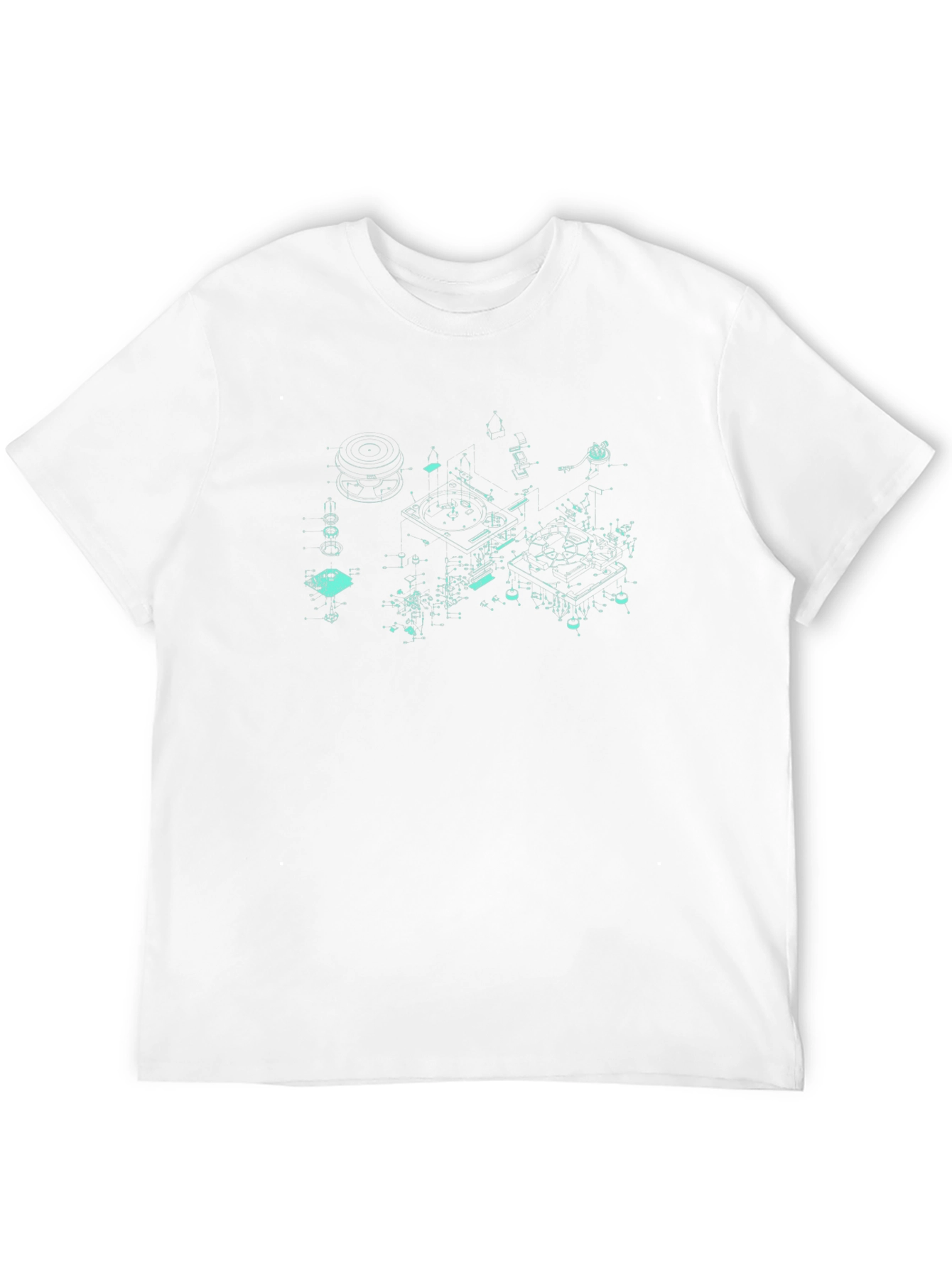 Schematic Print Crew Neck T-Shirt