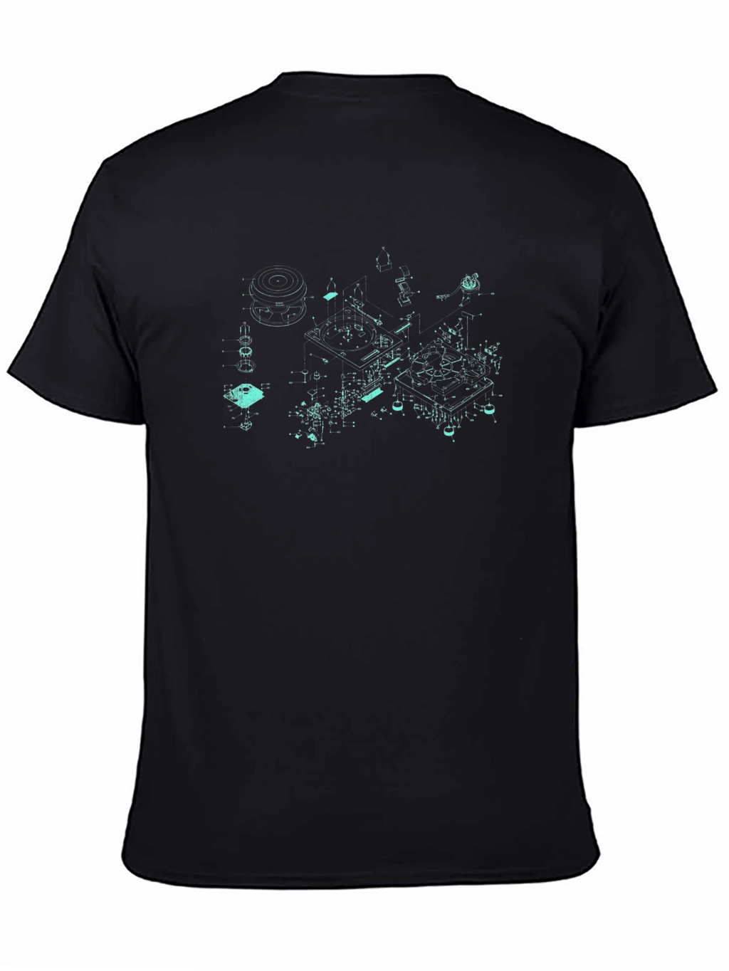 Schematic Print Crew Neck T-Shirt