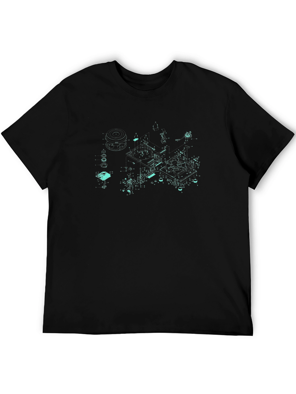 Schematic Print Crew Neck T-Shirt