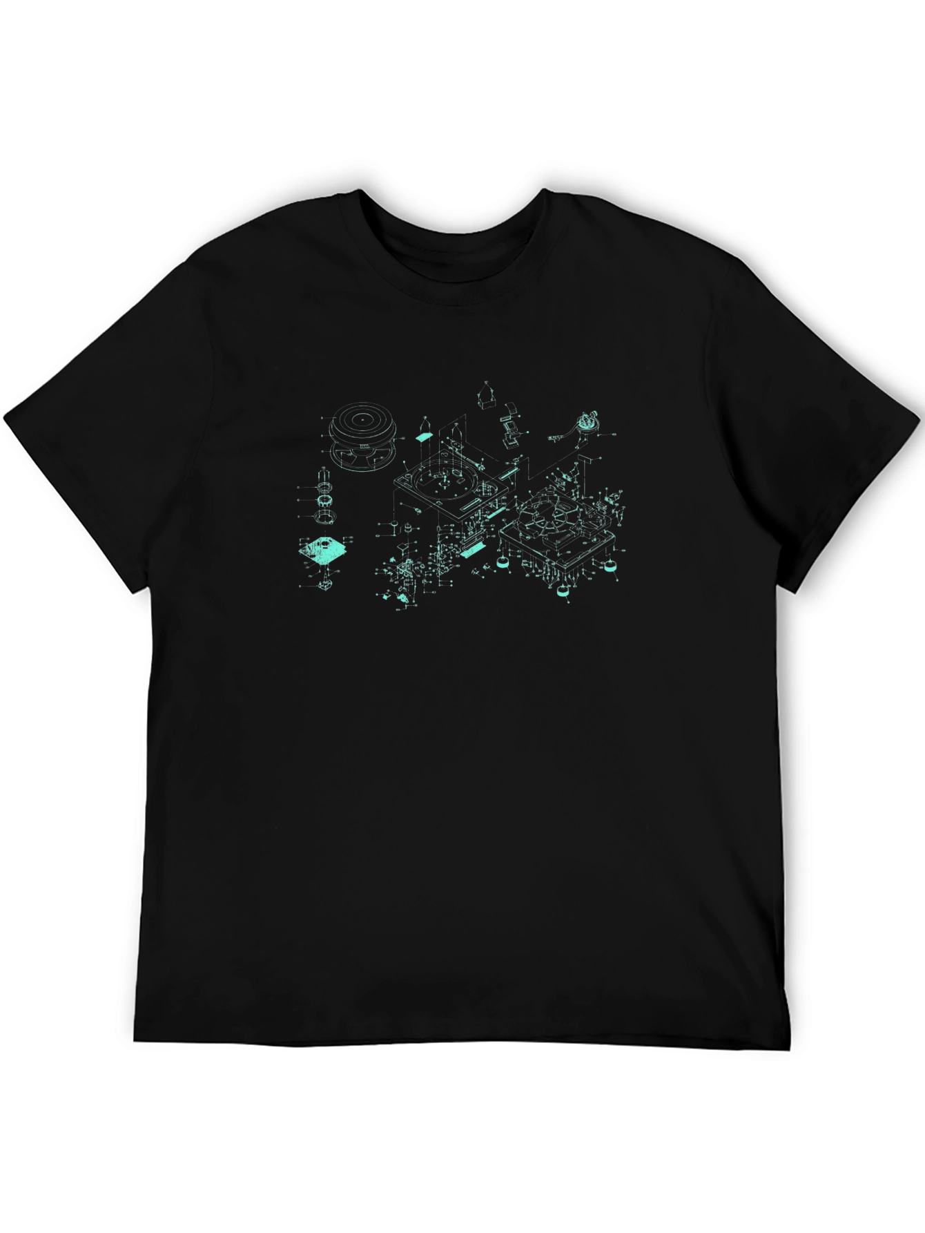 Schematic Print Crew Neck T-Shirt