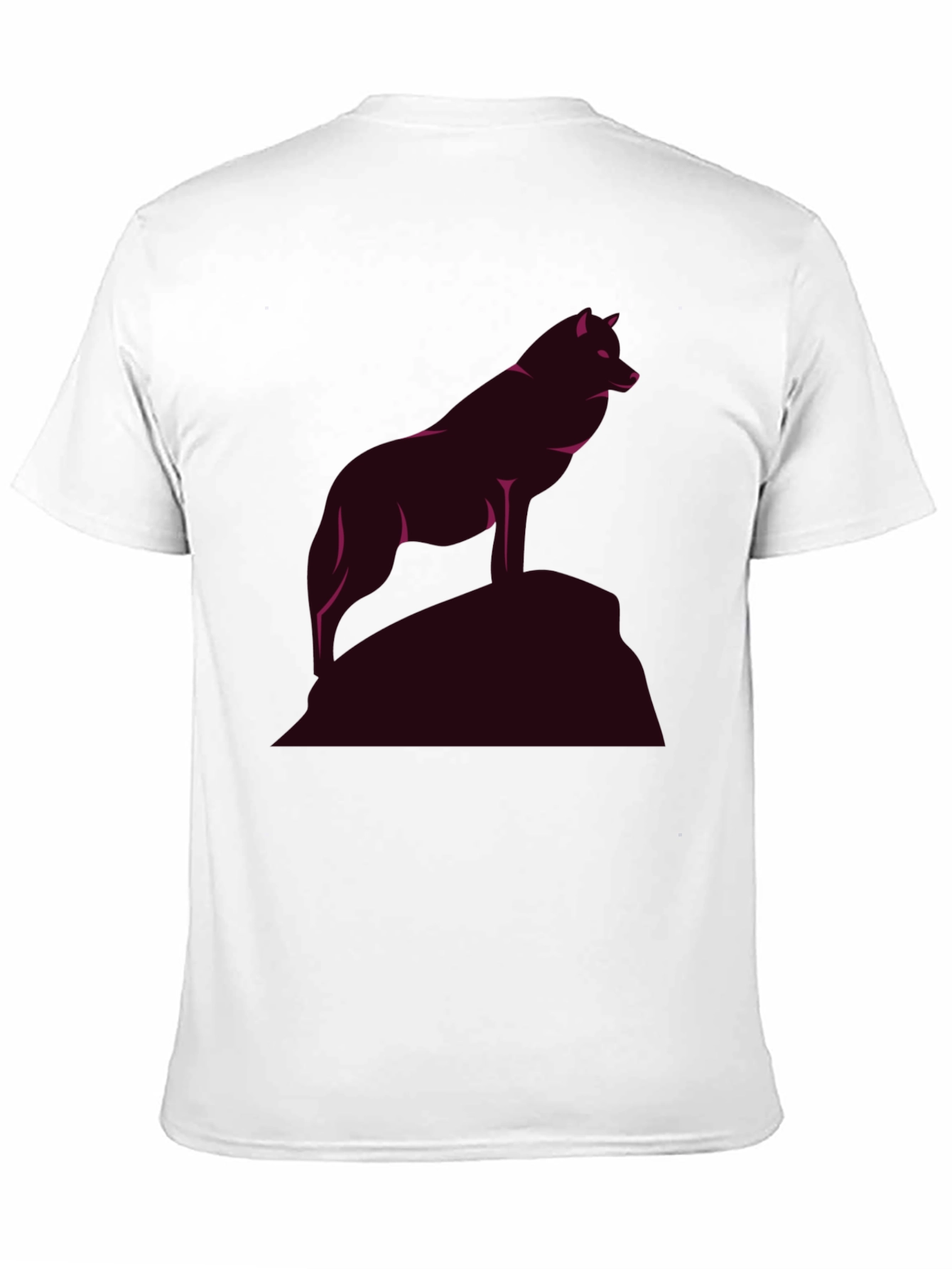 Mens Black T-Shirt with Wolf Graphic