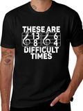 Difficult Times Music Pun Black T-Shirt
